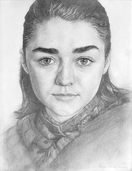 Portrait of Arya Stark  Game of Thrones Pencil Sketch  Steemit