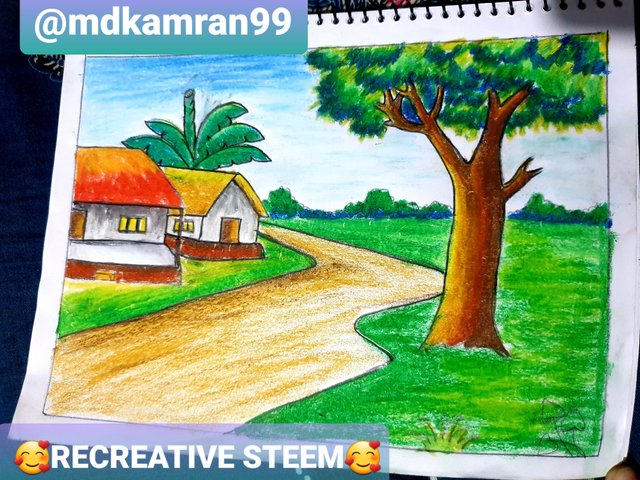 Learn How to Draw a Village Scenery in Oil Pastel Part 1 - Mind Luster-saigonsouth.com.vn
