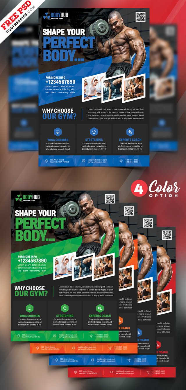 Download Free Fitness Gym Flyer Psd Templates Bundle Steemit