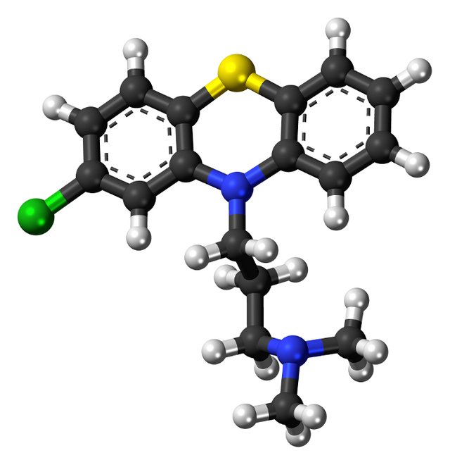 Chlorpromazine molecule jpg ball Jynto released into public domain.jpg