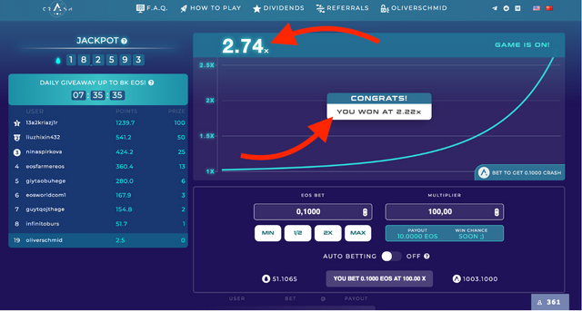 eos crash won