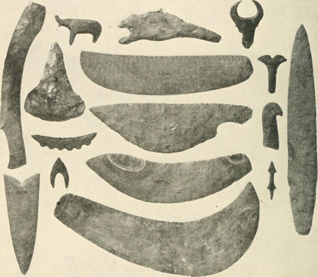 A_guide_to_the_third_and_fourth_Egyptian_rooms_-_predynastic_antiquites,_mummied_birds_and_animals,_portrait_statues,_figures_of_gods,_tools,_implements_and_weapons,_scarabs,_amulets,_jewellery,_and_(14771090923).jpg