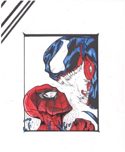 Painting of Spiderman Vs Venom. #ComicsArte — Steemit