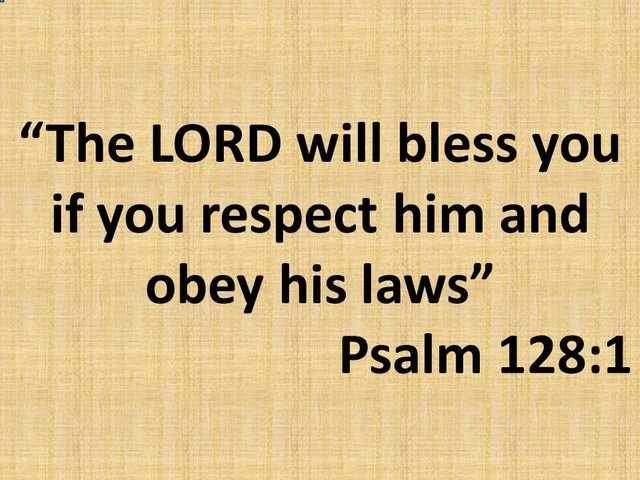 Daily spiritual reflection. The LORD will bless you if you respect him and obey his laws. Psalm 128,1.jpg