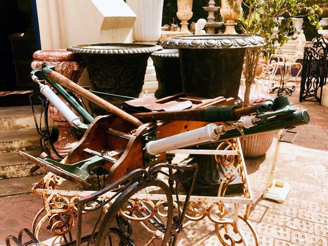 antique rowing machine