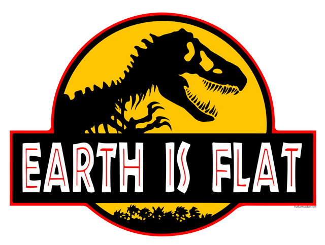 Jurasic Park Earth is flat parody logo.png