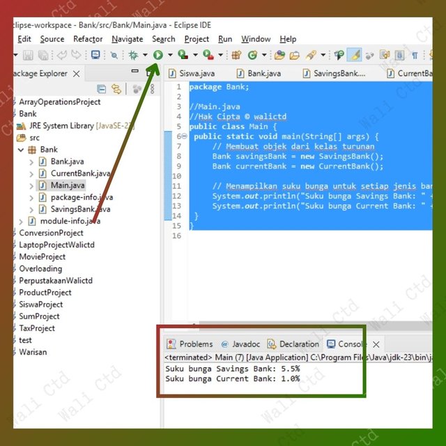 package laptopwalictd; public class Laptop { private String merek; private double harga; Konstruktor untuk menginisialisasi atribut public Laptop(String merek, double harga) { this.merek = merek; (14).jpg