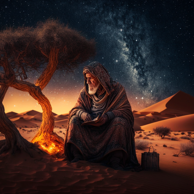 Daviddrast_wise_man_telling_a_story_in_the_desert_under_a_starr_7edca8fc-8dc0-4388-b861-73a105009994.png