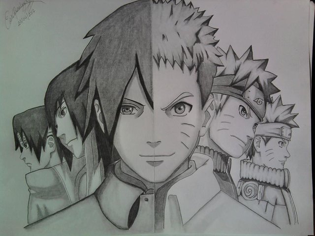 Naruto & Sasuke  Naruto sketch drawing, Naruto sketch, Anime