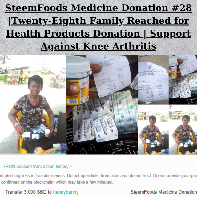 SteemFoods Medicine Donation #28 Twenty-Eighth Family Reached for Health Products Donation  Support Against Knee Arthritis.png