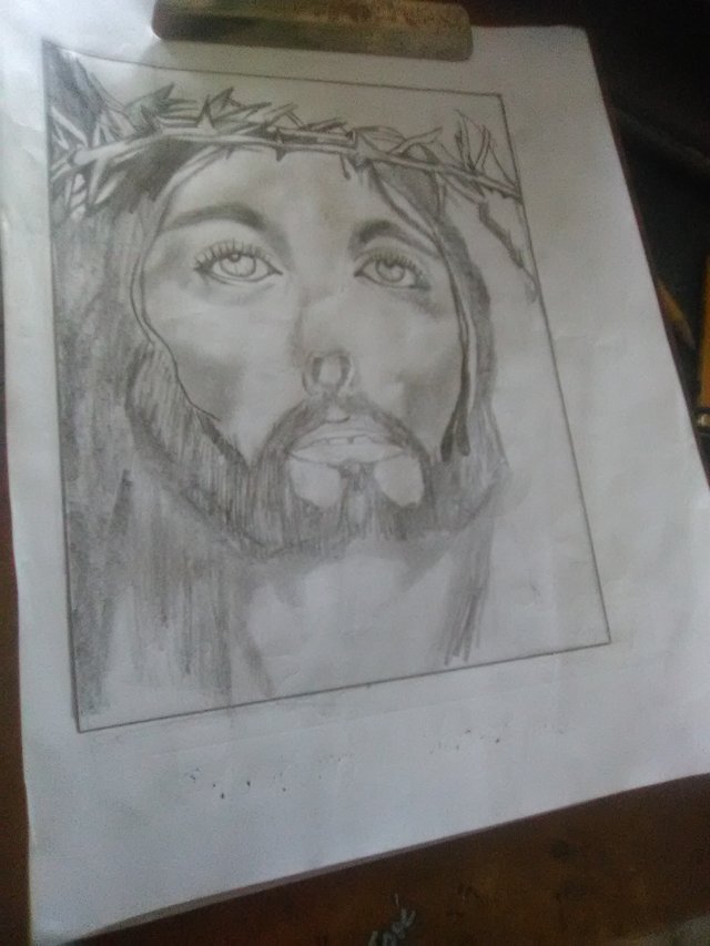 Miércoles de Semana santa, dibujo a lápiz de Jesús de Nazaret, @kaorum desde Venezuela isla de Margarita. — Steemit