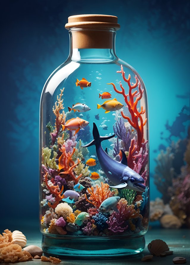 A bottle with a fish and coral  Ai Generated.jpg
