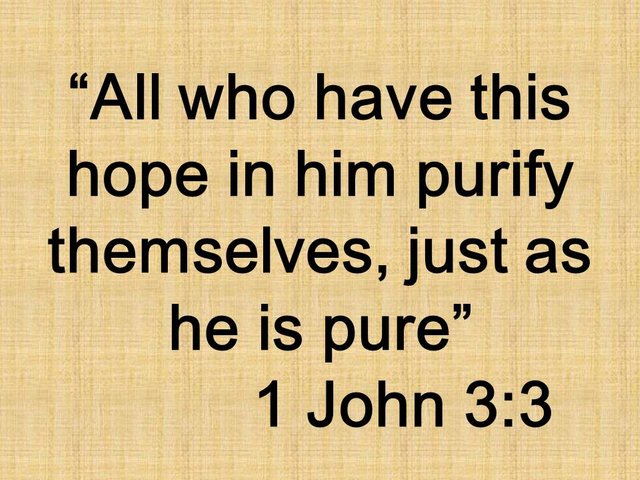 The kingdom of Jesus Christ. All who have this hope in him purify themselves, just as he is pure. 1 John 3,3.jpg