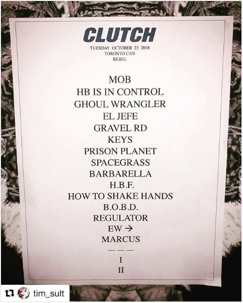 clutch toronto set list.jpg