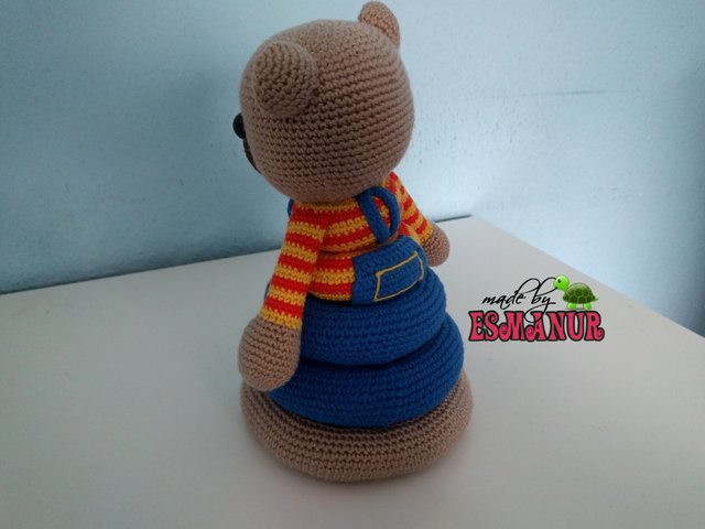 educational stacking toy teddy bear amigurumi pyramid