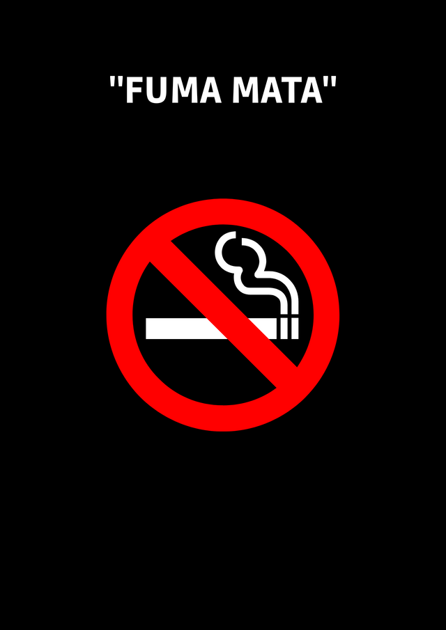Póster A4 Prohibido fumar minimalista en color negro, blanco y rojo.png