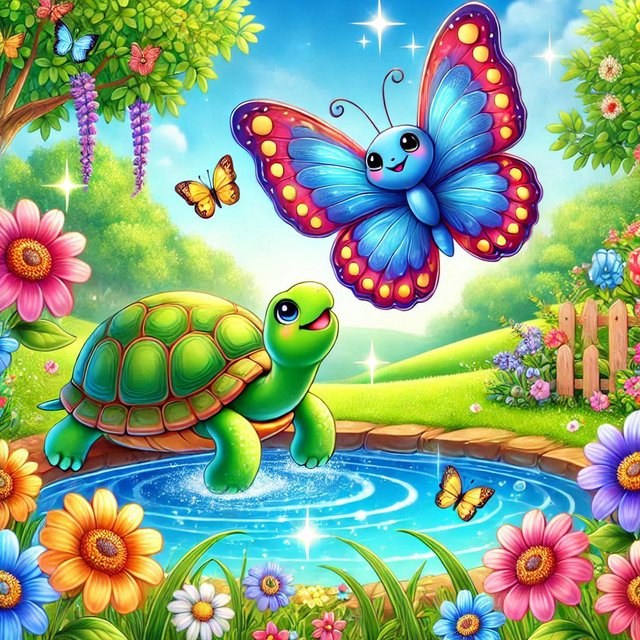 A turtle with a butterfly out of the water.jpg