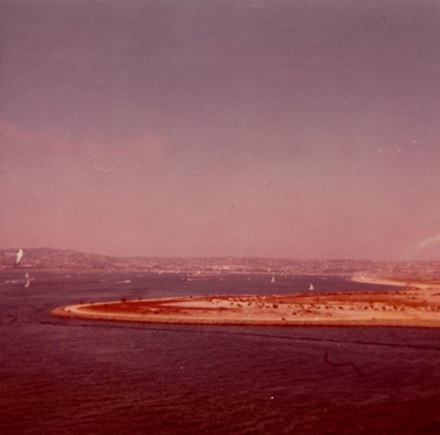 Mission Bay from tower at Sea World, Summer 1975.jpg