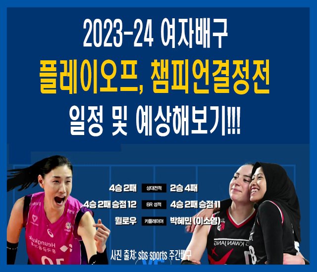 2023-24 여자배구 플레이오프, 챔피언결정전 일정 및 예상해보기~.jpg