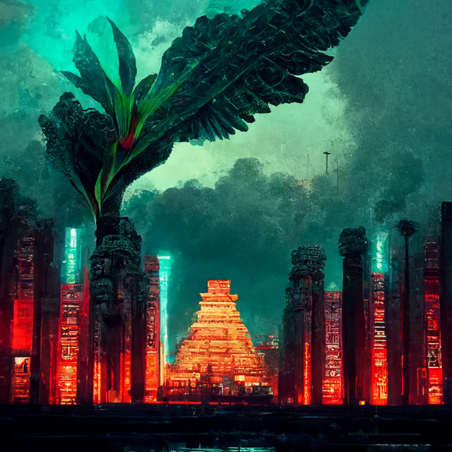 Miclanteuctli_tenochtitlan_nature_plant_cyberpunk_quetzalcoatl_86df373d-c3e9-41e1-8c8e-08b46f4bd04c.png