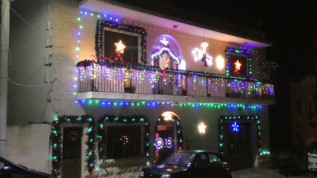 Street house decorated