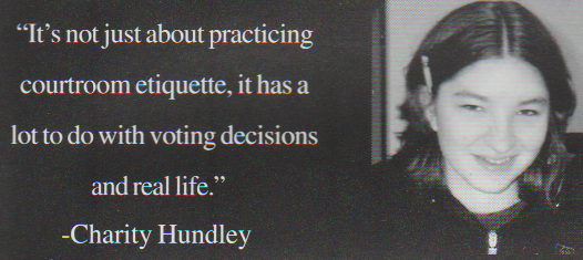 2000-2001 FGHS Yearbook Page 139 Mock Trial Club Charity Hundley QUOTE.png