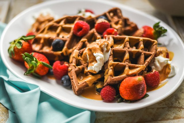 Chocolate Spelt Waffles + Maple Nut Butter Syrup (Vegan)-3.jpg