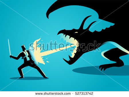 stock-vector-business-concept-illustration-of-a-businessman-fighting-a-dragon-risk-courage-leadership-in-527313742.jpg