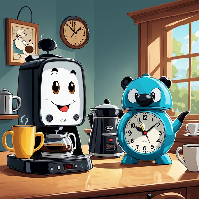 cartoon-character-image-of-alarm-clock-talks-to-coffee-maker-disney-style-art-87990736.jpeg