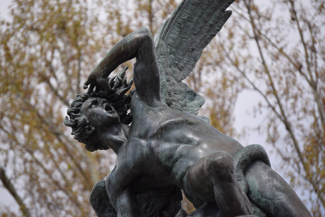 Fallen Angel statue in Madrid