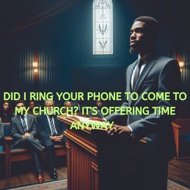 Did I ring your phone to come to my church It's offering time anyway..png