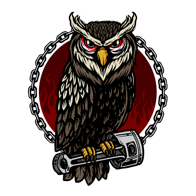 —Pngtree—vector of owl and piston_5305853.png