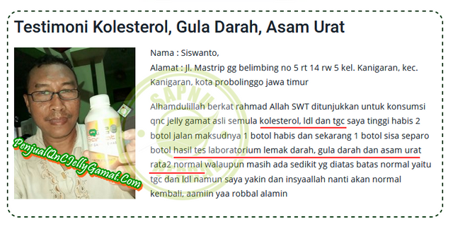 Testimoni QnC Jelly Gamat ~ kolesterol - darah tinggi - lemak darah 1.png