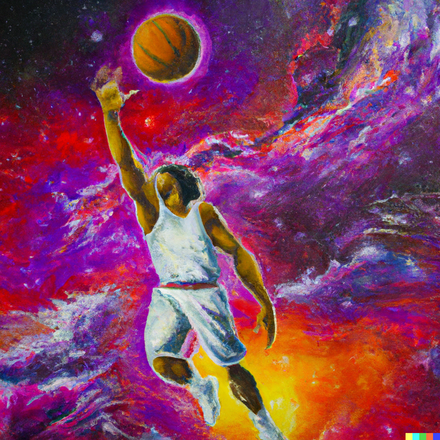 DALL·E 2023-01-07 22.47.52 - An expressive oil painting of a basketball player dunking, depicted as an explosion of a nebula.png