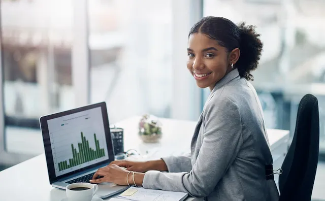 graph-laptop-portrait-working-business-woman-doing-financial-strategy-growth-startup-company-with-smile-happy-report-female-financial-advisor-with-profit-progress-screen_590464-189736.webp