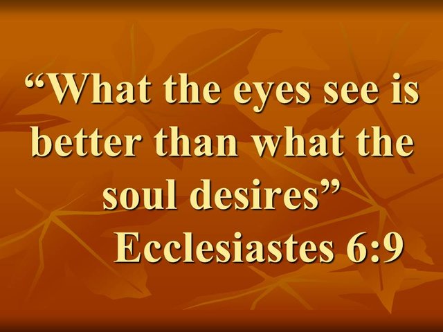 Bible verse about wisdom. What the eyes see is better than what the soul desires. Ecclesiastes 6,9.jpg