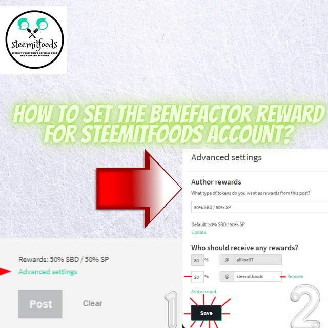 How to set the benefactor reward for steemit foods account.png