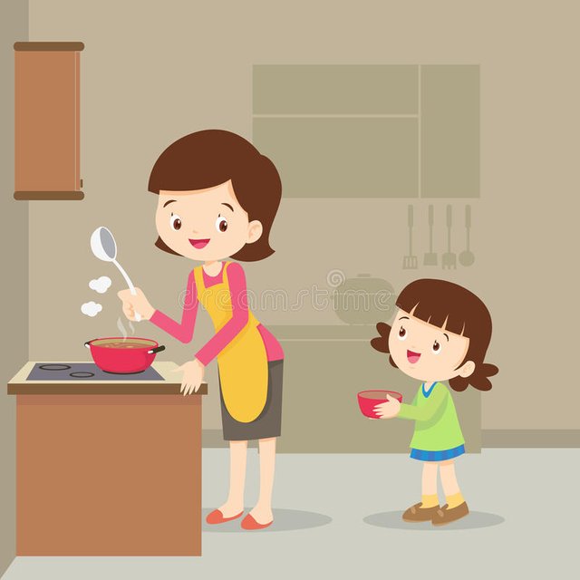 烹调在厨房里的女孩和母亲-81449037.jpg