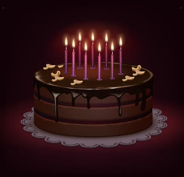 vector-birthday-chocolate-cake-with-icing-nuts-nine-burning-candles-dark-background_1284-47337.webp