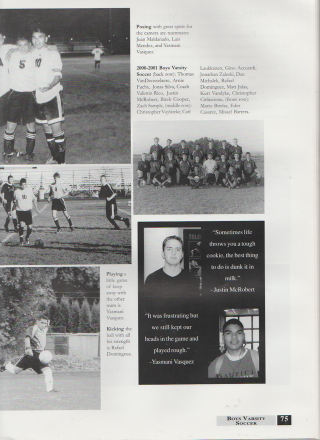 2000-2001 FGHS Yearbook Page 75 soccer with cookie quote.png