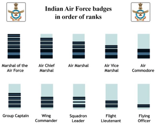 indian air force officer ranks order