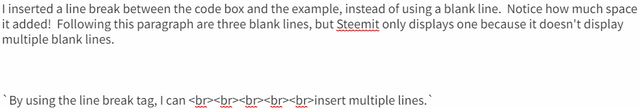 Image showing the multiple lines that were not displayed by Steemit