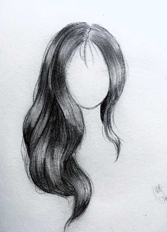 how to draw hair step by step