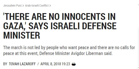 Avigdor Liberman - no innocents in gaza.png