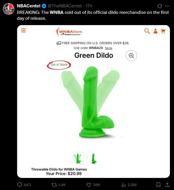 Sex Toy on WNBA Store