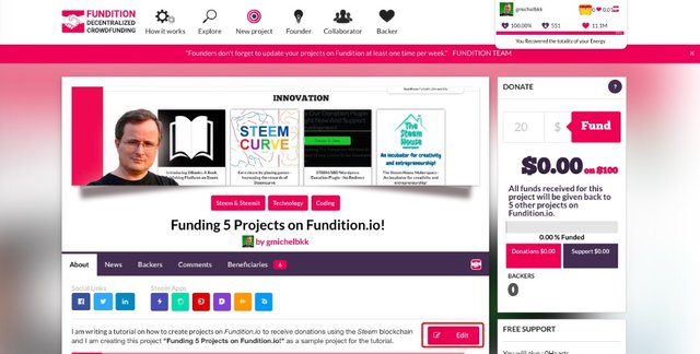 How to Create a Project on Fundition.io and Receive Donations!