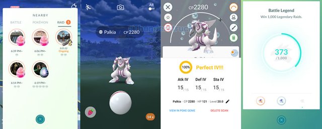 CATCH PALKIA LEGENDARY POKÉMON GO RAID FIGHTS 