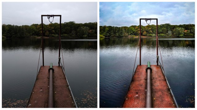 a gate on the lake snapshot by fraenk comparison with unedited image