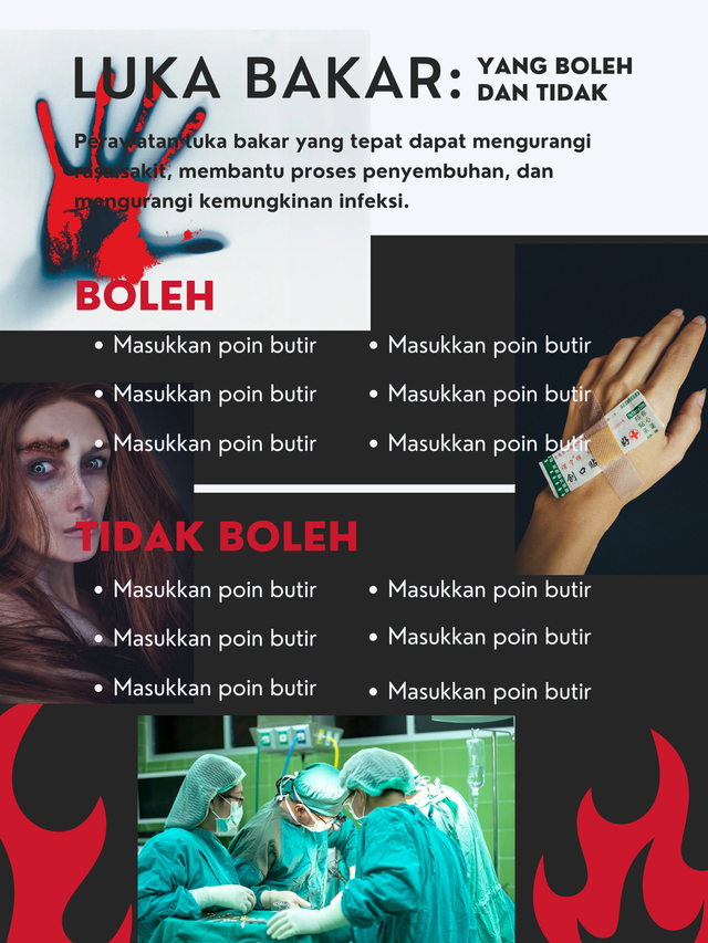 Poster Penjelasan Kesehatan Luka Bakar Bersih & Korporat P3K Hitam Biru.png