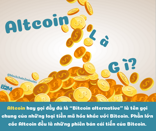 Altcoin hay gọi đầy đủ là “Bitcoin alternative” là tên gọi chung của những loại tiền mã hóa khác với Bitcoin. Phần lớn các Altcoin đều là những phiên bản cải tiến của Bitcoin..png